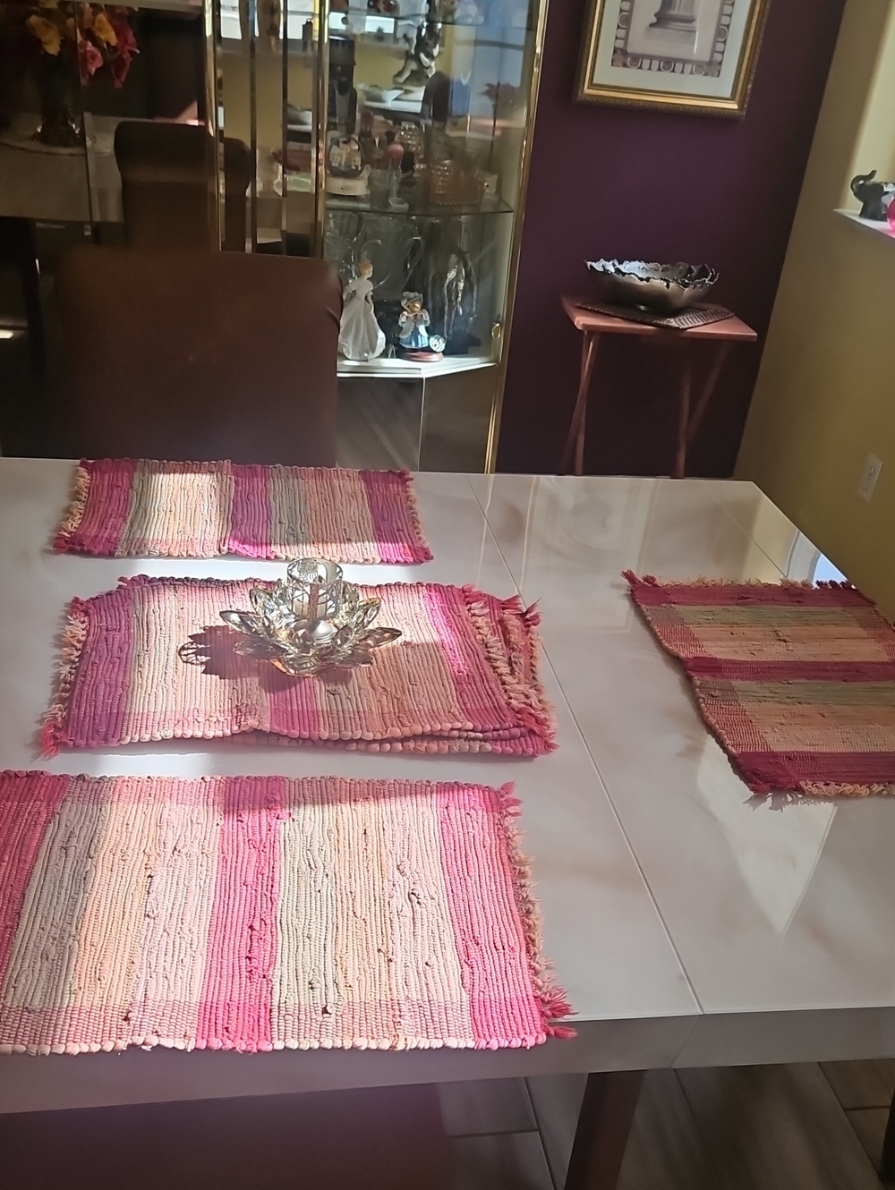 Woven Placemats Colorful Set Of 6 <6> Fringe Ends In Good Shape
